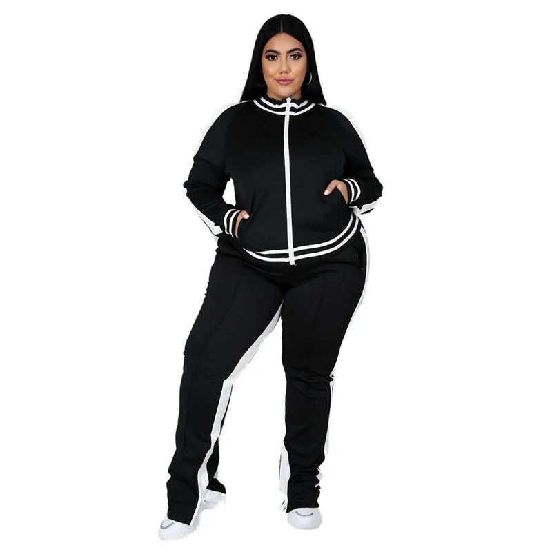 2 piece plus Zip Sweat suit