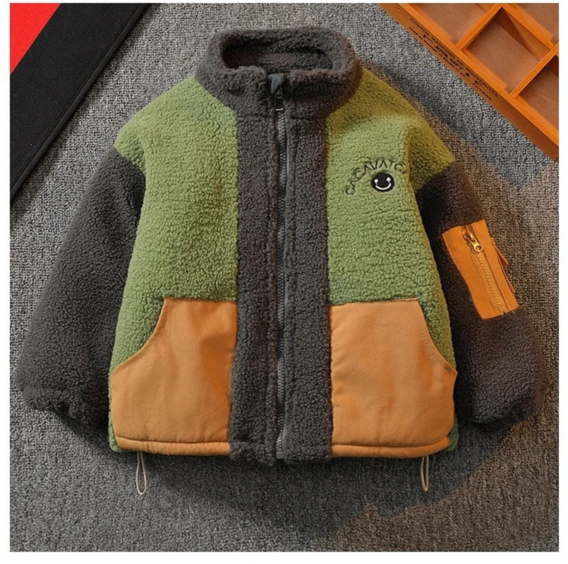 Boys Coat Jacket Cotton Windbreak 2024 Lasted Warm Plus Thicken Tracksuit Spring Autumn School Children's Clothing