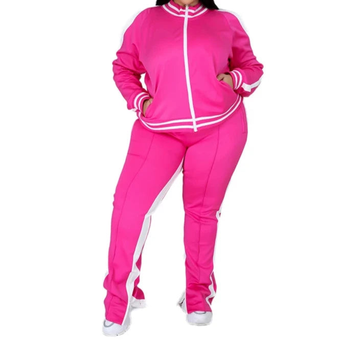 2 piece plus Zip Sweat suit